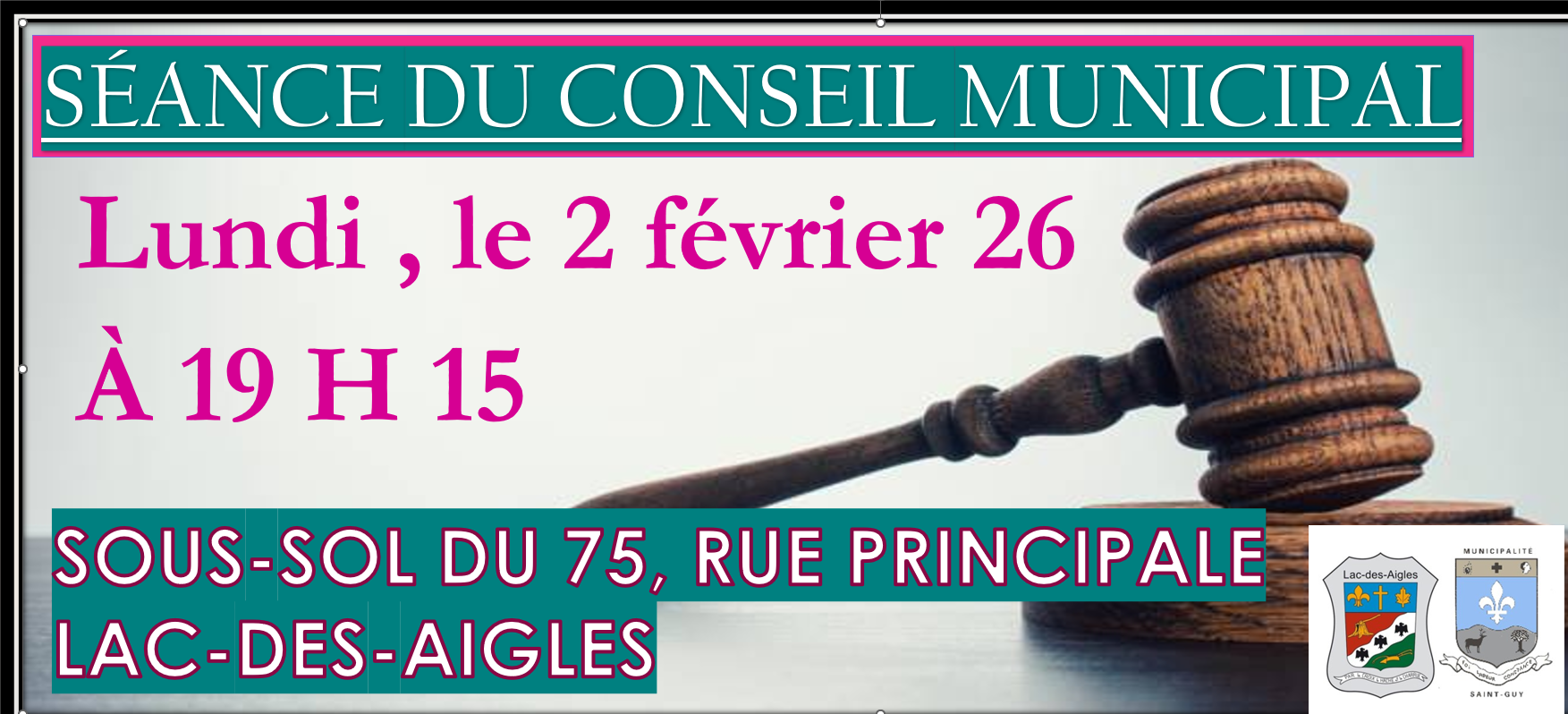 Seances du conseil municipal février 2026