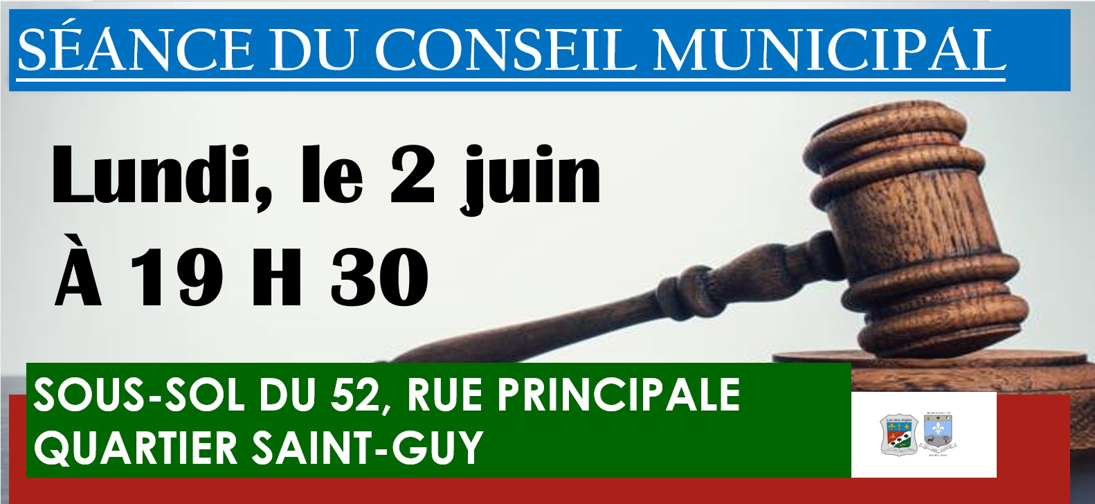 Séance du conseil 2 juin St Guy