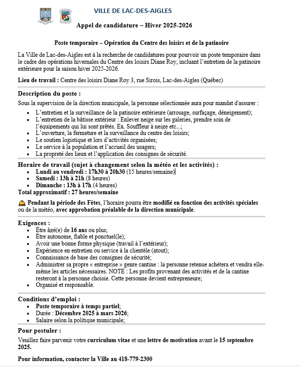 candidature patinoire 25 26